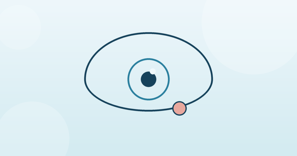 Minimal line-art eye with small eyelid bump — stye (hordeolum) explainer banner
